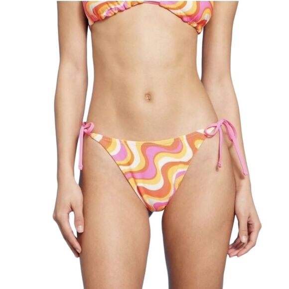 Wild Fable Bikini Swimsuit Side-tie High Leg Cheeky Bottoms XL NEW Reversible - Picture 1 of 5